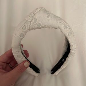 Lele Sadoughi White Eyelet Headband